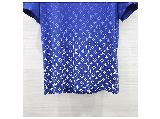 Louis Vuitton Gradient Blue Monogram Baumwoll-T-Shirt XS - Ansicht 12