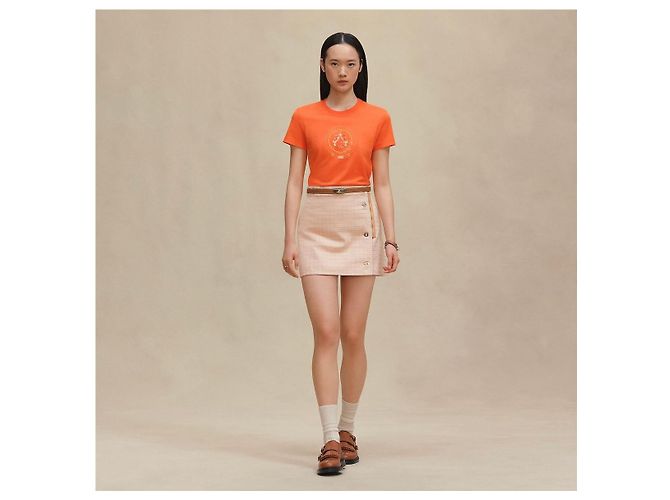 Hermès T-shirt de manga curta reta com estampado - vista 14