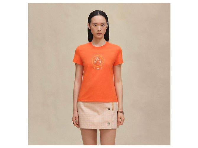 Hermès T-shirt de manga curta reta com estampado - vista 15