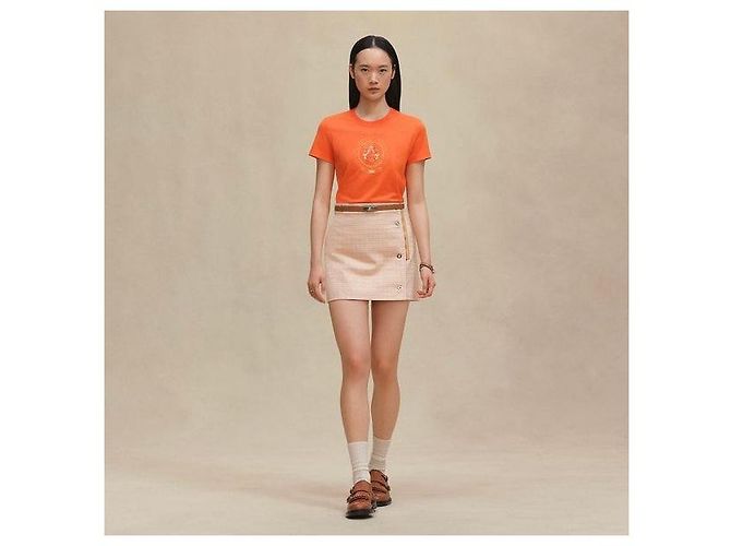 Hermès T-shirt de manga curta reta com estampado - vista 6