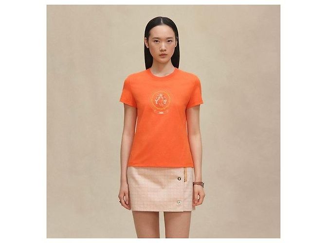 Hermès T-shirt de manga curta reta com estampado - vista 7