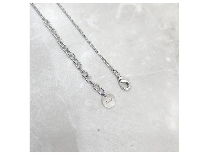 Dior Logo Crystal Cubic Silver Halskette - Ansicht 15
