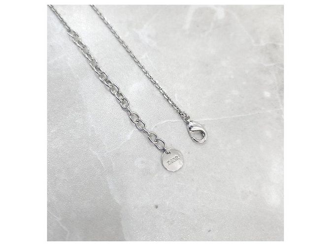 Dior Logo Crystal Cubic Silver Halskette - Ansicht 7