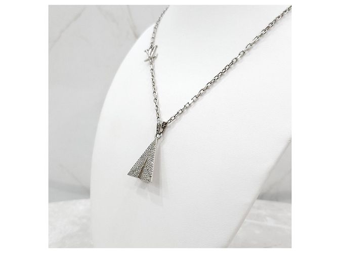Collana Louis Vuitton Paper Plane Marrone Pelle - vista 11
