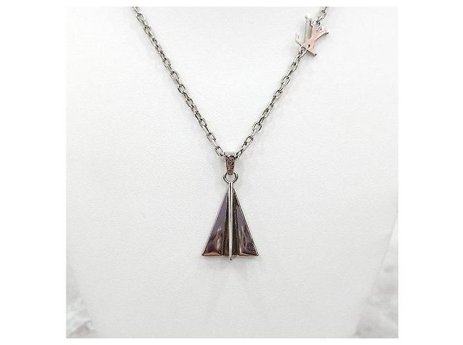 Collana Louis Vuitton Paper Plane Marrone Pelle - vista 7