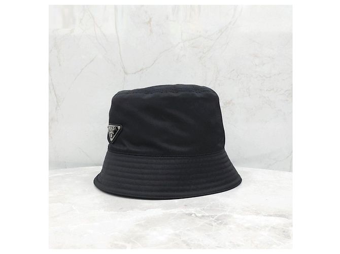 Prada Cappello bucket in nylon con logo Triangle - vista 11