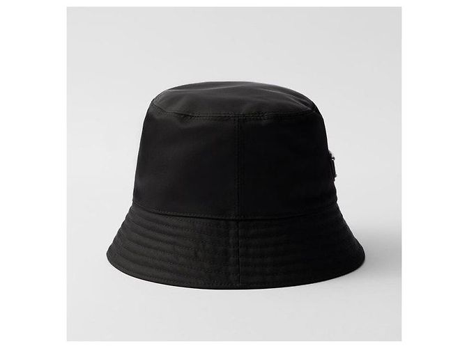 Prada Cappello bucket in nylon con logo Triangle - vista 9