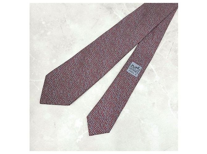 Hermès Chandal Pattern Tie Leather - view 3