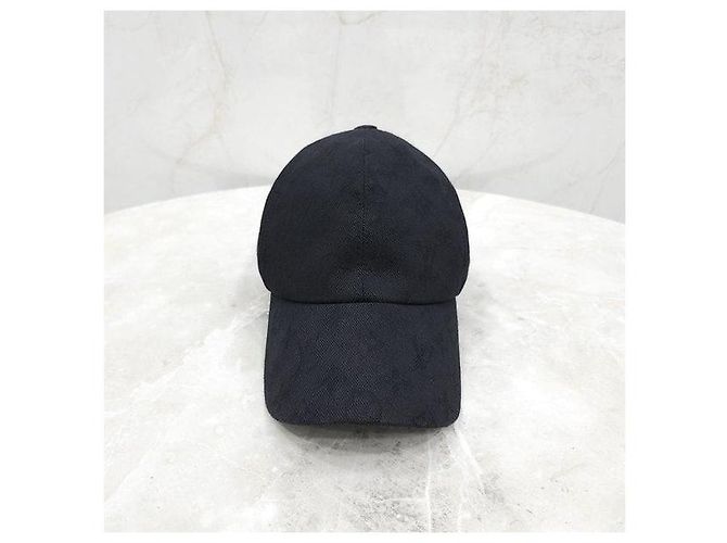 Louis Vuitton Cappello Essential in denim monogram nero - vista 2
