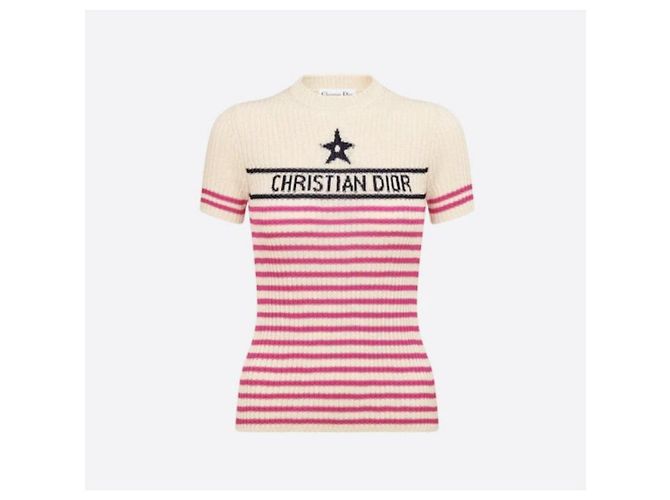 Dior Riviera Stripe Strickshirt mit kurzen Ärmeln - Ansicht 12