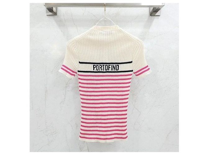 Dior Riviera Stripe Strickshirt mit kurzen Ärmeln - Ansicht 2