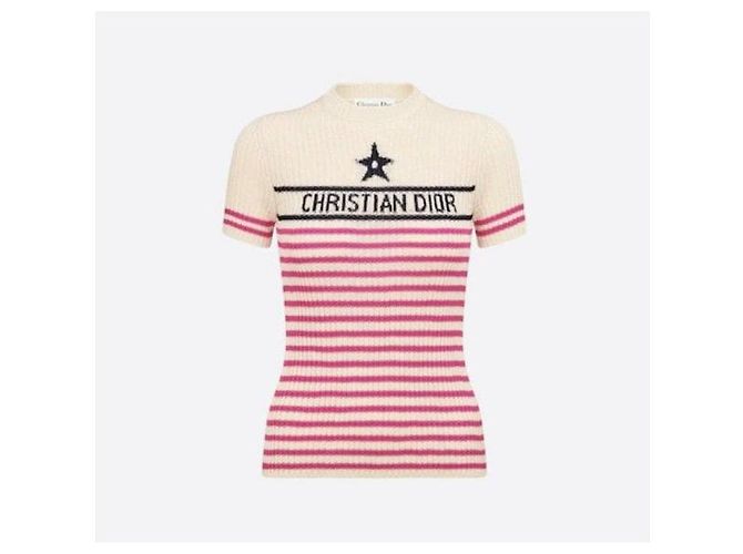 Dior Riviera Stripe Strickshirt mit kurzen Ärmeln - Ansicht 6
