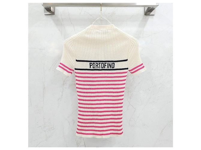 Dior Riviera Stripe Strickshirt mit kurzen Ärmeln - Ansicht 8