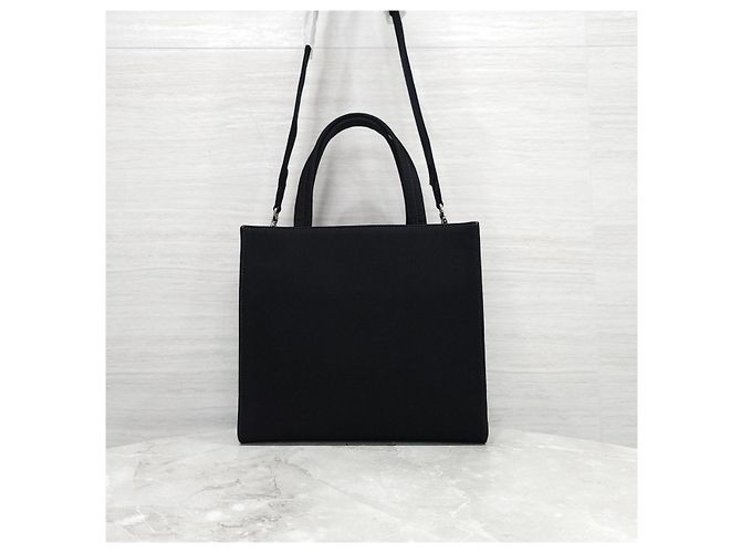 Prada Triangle Logo Canvas Drill Tote Bag - Ansicht 12