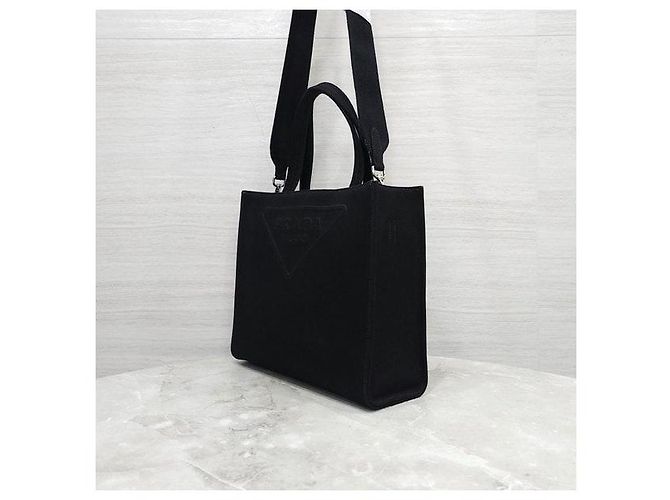 Prada Triangle Logo Canvas Drill Tote Bag - Ansicht 2