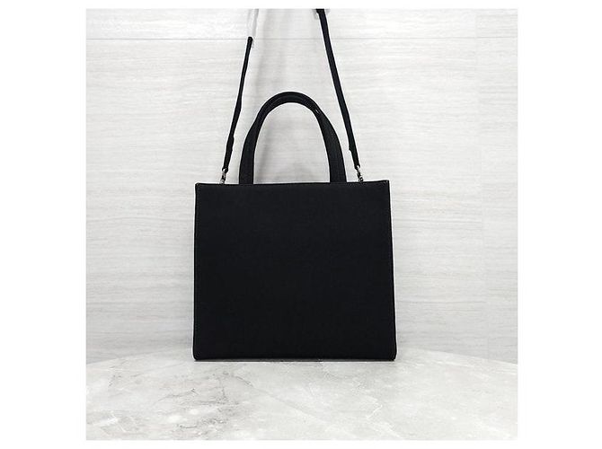 Prada Triangle Logo Canvas Drill Tote Bag - Ansicht 3