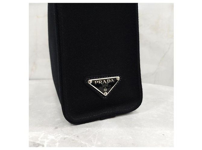 Prada Triangle Logo Canvas Drill Tote Bag - Ansicht 5