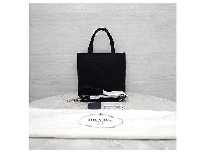 Prada Triangle Logo Canvas Drill Tote Bag - Ansicht 9
