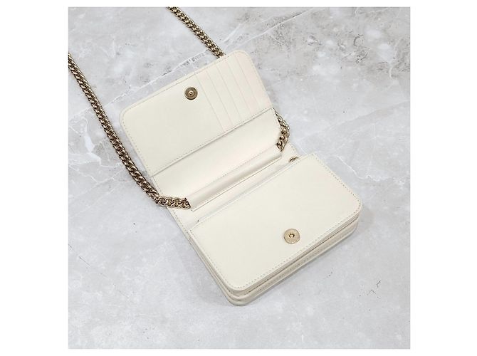 Chanel Borsa a tracolla Boy Chevron WOC con catena Caviar - vista 15