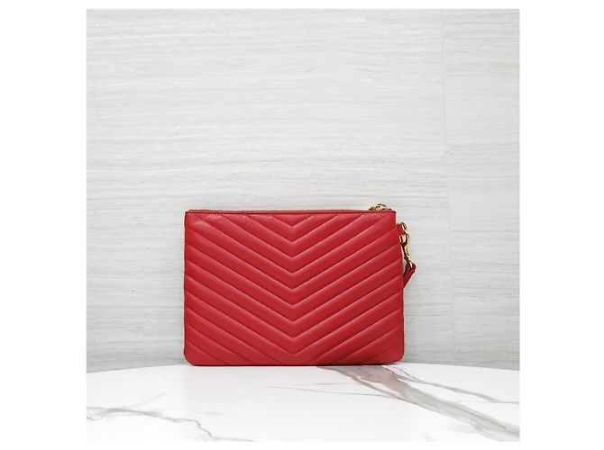 Autre Marque Clutch Cassandra Matelassé Red - vista 13