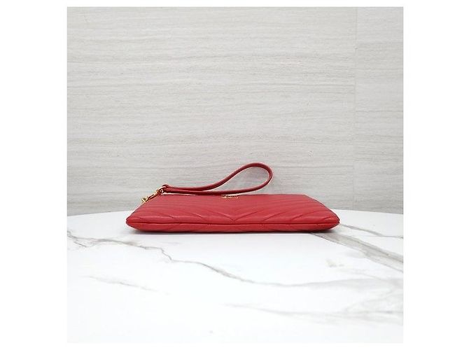 Autre Marque Clutch Cassandra Matelassé Red - vista 7