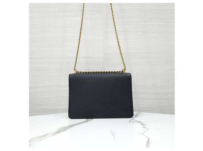 Prada Borsa a tracolla a busta con catena in pelle Saffiano Nero - vista 13