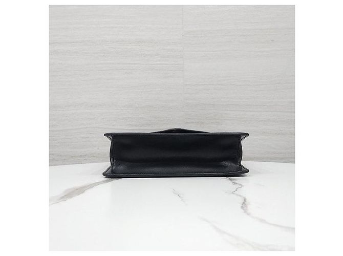 Prada Borsa a tracolla a busta con catena in pelle Saffiano Nero - vista 8
