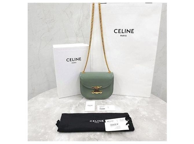 Céline Borsa a tracolla con catena Clea Versace Khaki - vista 8