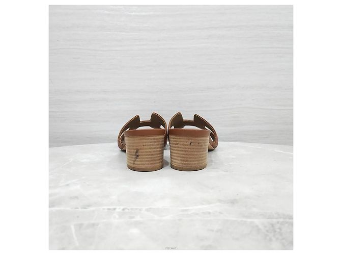 Sandali con tacco Hermès oro - vista 3