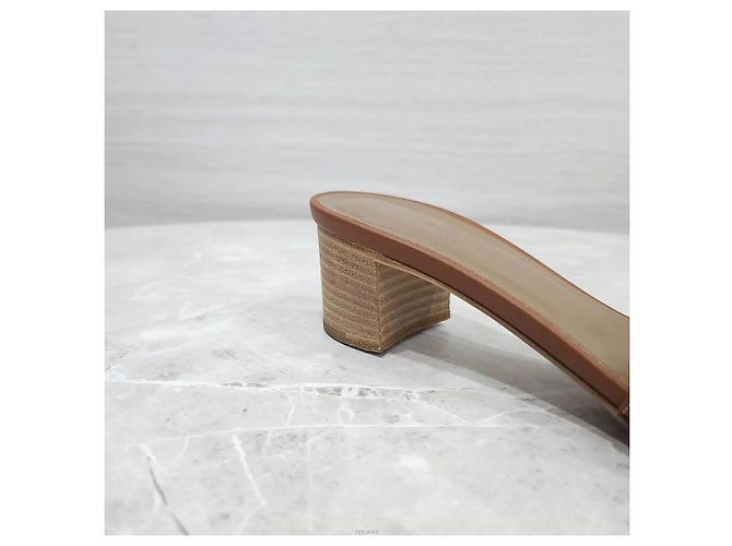 Sandali con tacco Hermès oro - vista 6