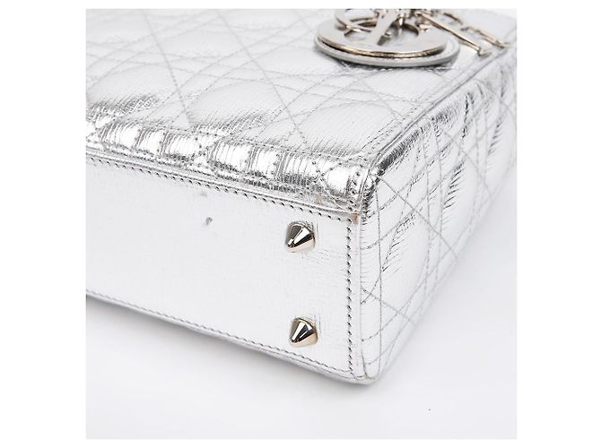 Dior Borsa a spalla Lady Tote Argento Metallizzato - vista 11