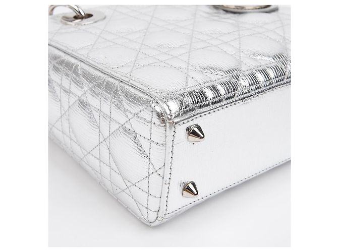 Dior Borsa a spalla Lady Tote Argento Metallizzato - vista 12