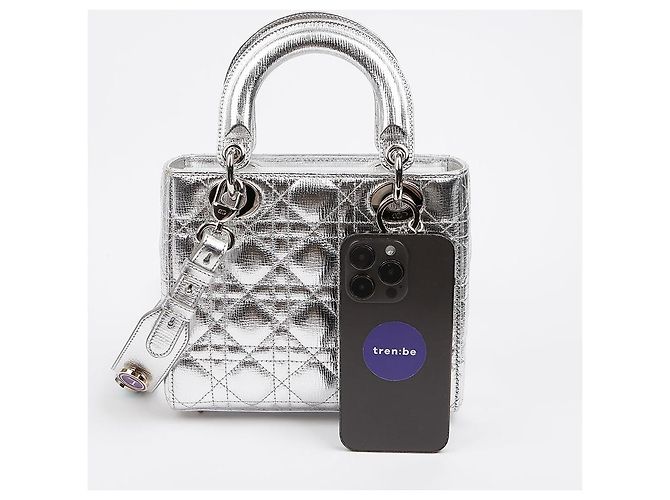 Dior Borsa a spalla Lady Tote Argento Metallizzato - vista 13