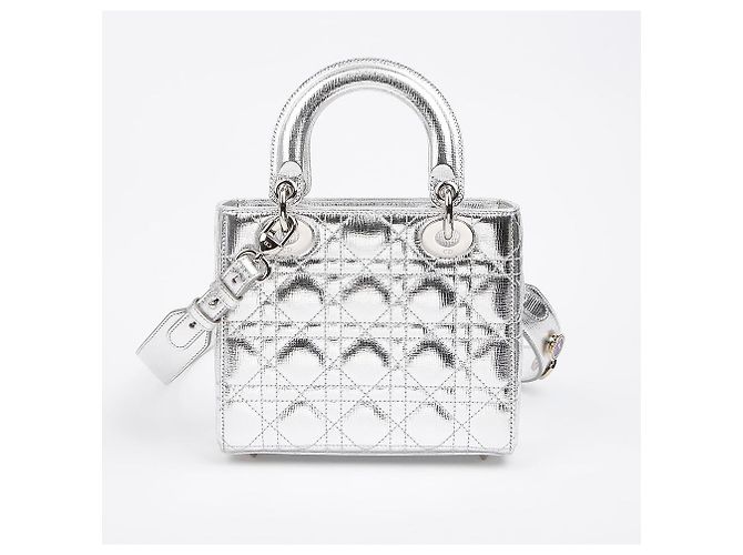 Dior Borsa a spalla Lady Tote Argento Metallizzato - vista 4