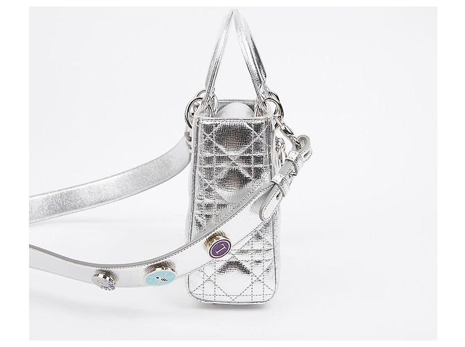 Dior Borsa a spalla Lady Tote Argento Metallizzato - vista 5