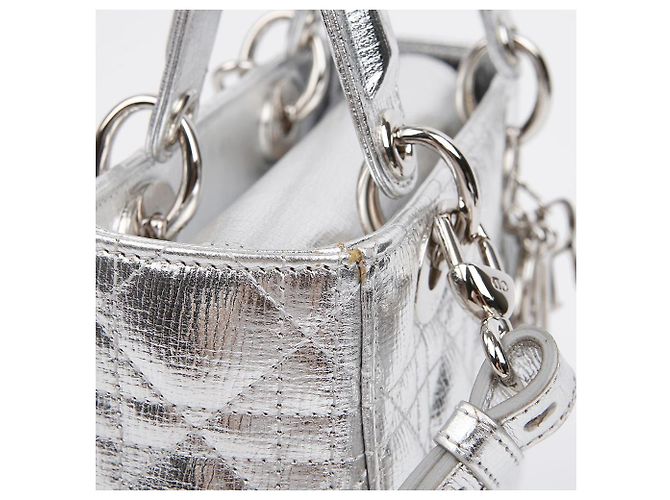 Dior Borsa a spalla Lady Tote Argento Metallizzato - vista 6