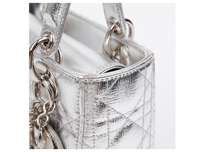 Dior Borsa a spalla Lady Tote Argento Metallizzato - vista 7