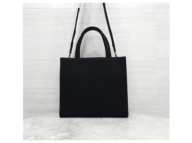 Prada Triangle Logo Canvas Drill Tote Bag - Ansicht 3