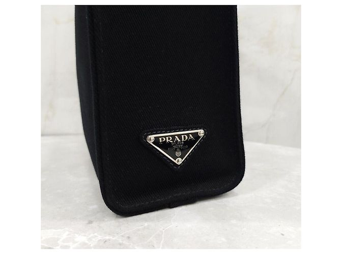 Prada Triangle Logo Canvas Drill Tote Bag - Ansicht 5