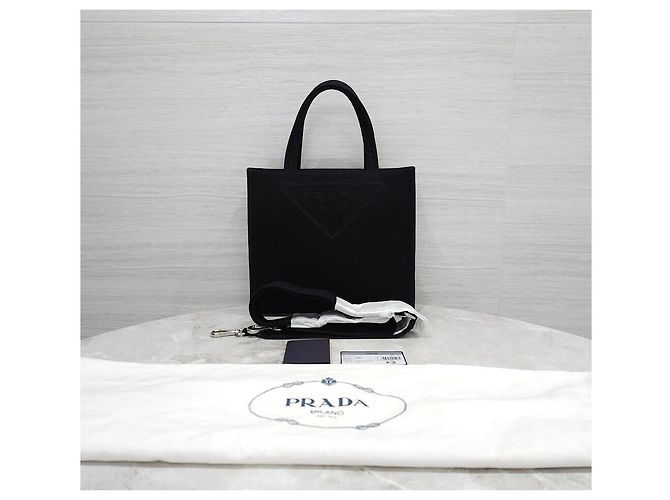Prada Triangle Logo Canvas Drill Tote Bag - Ansicht 9