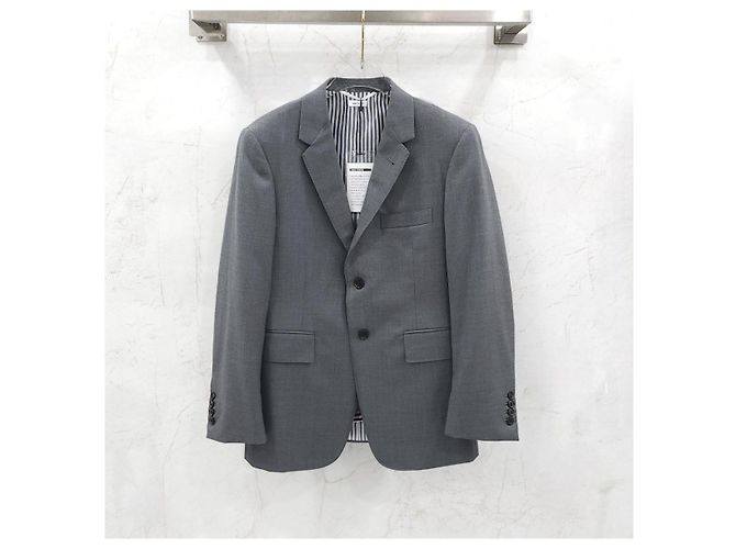 Thom Browne Mid Gray Jacke und Hose Anzug-Set - Ansicht 14