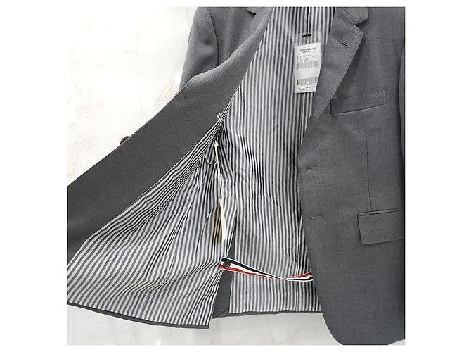 Thom Browne Mid Gray Jacke und Hose Anzug-Set - Ansicht 5