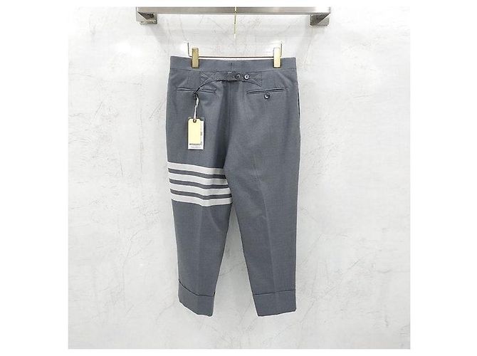 Thom Browne Mid Gray Jacke und Hose Anzug-Set - Ansicht 8