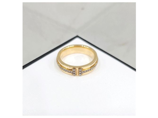 Tiffany & Co Schmaler Diamantring Gelbgold - Ansicht 12