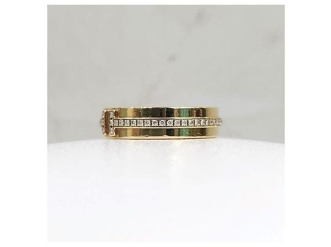 Tiffany & Co Schmaler Diamantring Gelbgold - Ansicht 2