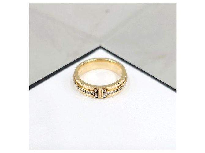 Tiffany & Co Schmaler Diamantring Gelbgold - Ansicht 4