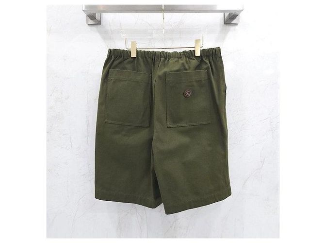 Gucci Pantaloni in tela, pelle e cotone - vista 2