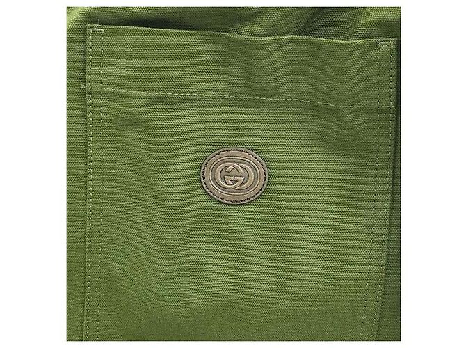 Gucci Pantaloni in tela, pelle e cotone - vista 3