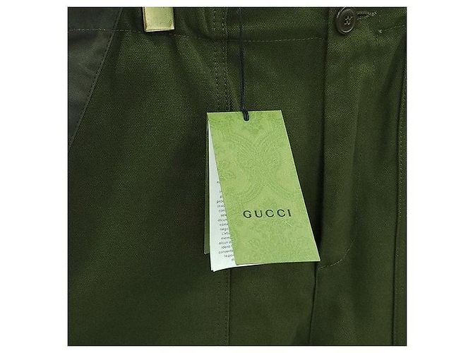 Gucci Pantaloni in tela, pelle e cotone - vista 4