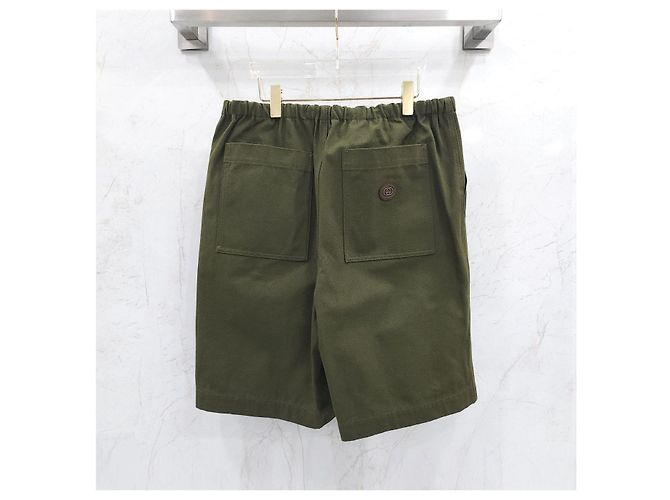 Gucci Pantaloni in tela, pelle e cotone - vista 7